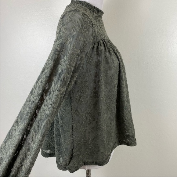 Anthropologie Deletta Amanna
Lace Peasant Olive Green Blouse Top Small - Picture 5 of 11